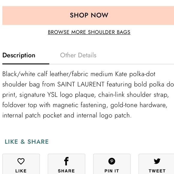 YSL Kate monogram polka dot black/cream shoulder bag ✨ final price ✨ 🎉HP🎉 - Picture 12 of 15